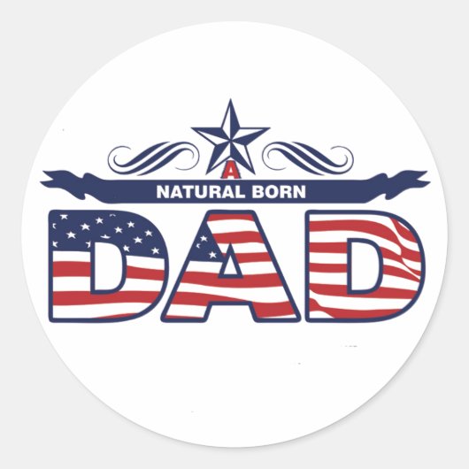 パパ、父、自然の生まれパパ ラウンドシール (正面)