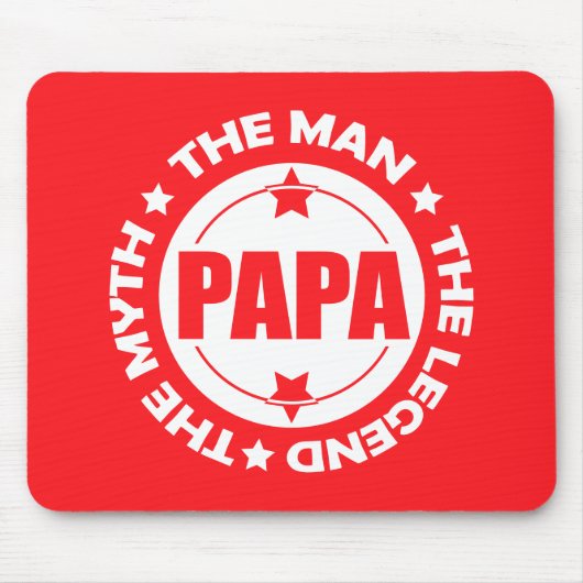 パパ。男だ。神話。伝説。 マウスパッド (正面)
