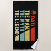 パパ。男神話伝説。 ビーチタオル (正面)