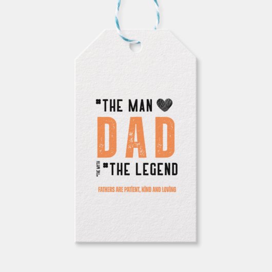 「パパ：男、伝説 – 心のこもった父の日 ギフトタグ (正面)