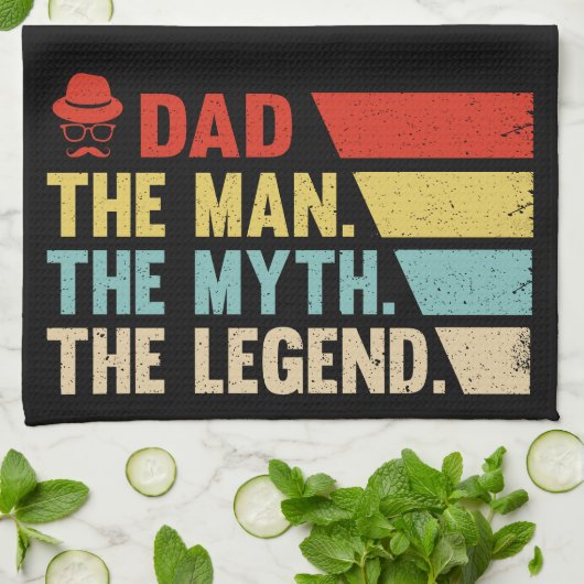 パパ。男、神話、伝説。 キッチンタオル (折り畳み)