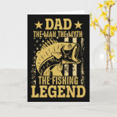 パパ – 男、神話、魚釣り伝説 カード (黄色い花)