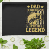 パパ-男、神話、魚釣り伝説 キッチンタオル (折り畳み)