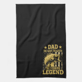 パパ-男、神話、魚釣り伝説 キッチンタオル (縦)