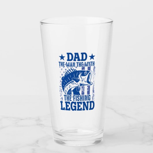 パパ-男、神話、魚釣り伝説 タンブラーグラス (正面)