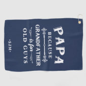 パパ |祖父は年老いた人のための ゴルフタオル (横)