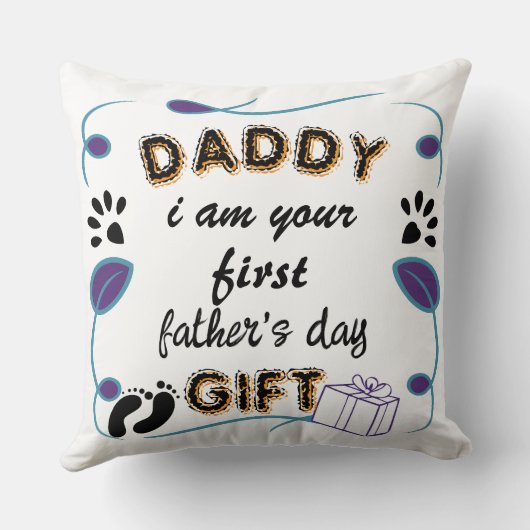 パパ、私が初めてのお父さんの日のギフト記念の品 クッション (裏面)
