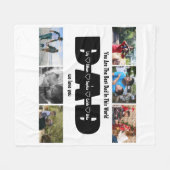パパ、私たちはあなたを愛している – Faters Day 6 Photo Collage フリースブランケット (正面(横))