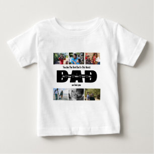 パパ、私たちはあなたを愛している – Faters Day 6 Photo Collage ベビーTシャツ