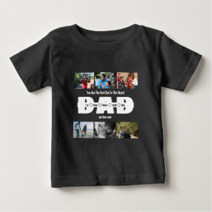 パパ、私たちはあなたを愛している – Faters Day 6 Photo Collage ベビーTシャツ