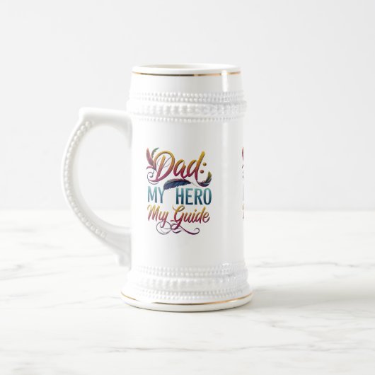 パパ:私のヒーロー、私のガイド – Stein 22 oz ビールジョッキ (左)