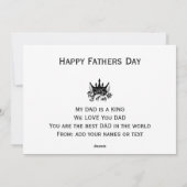 パパ 私の人生の王 父の日 シーズンカード (裏面)