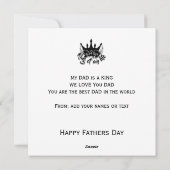 パパ 私の人生の王 父の日 シーズンカード (裏面)