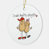 パパ-私の娘のTシャツおよびギフトについてのナット セラミックオーナメント (左)