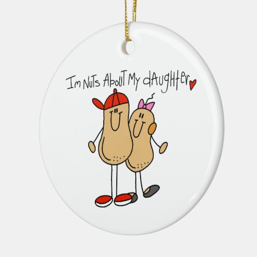 パパ-私の娘のTシャツおよびギフトについてのナット セラミックオーナメント (左)