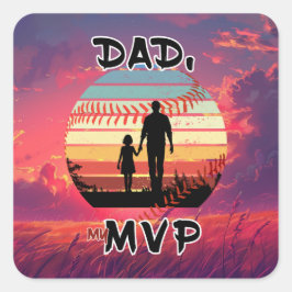 パパ、私のMVP – 女の子とパパ スクエアシール