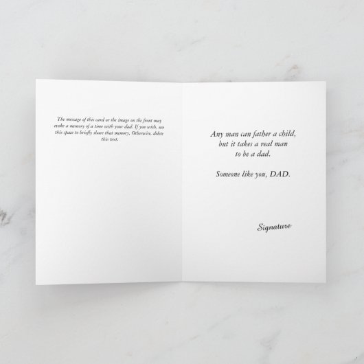パパ、若い息子と娘のギフト父の日カード サンキューカード (内部)