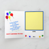 パパ 誕生日 青いカップケーキタワー キッズアート カード (内部)