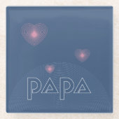 パパ、誘導灯 ガラスコースター (正面)