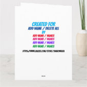 パパ/誰でも – 戻って見る!-グリーティングカード サンキューカード (裏面)