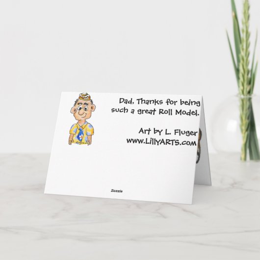 パパ、非常にすばらしいロールモデルがあることへの感謝! サンキューカード (裏面)