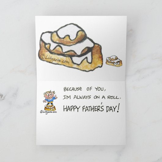 パパ、非常にすばらしいロールモデルがあることへの感謝! サンキューカード (内部)