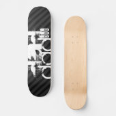 パパ、黒とダークグレーのストライプ スケートボード (正面)