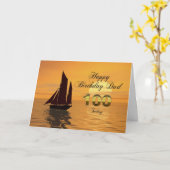 パパ、100thサンセットヨット誕生日カード カード (黄色い花)