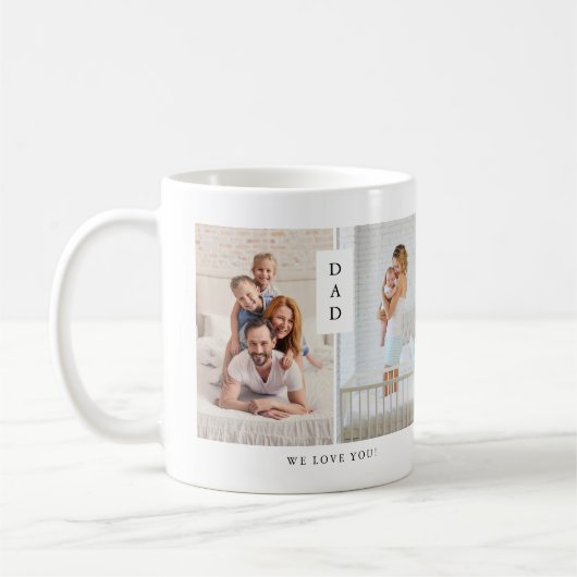 パパ | 2枚のモダンフォトグリッド コーヒーマグカップ (左)