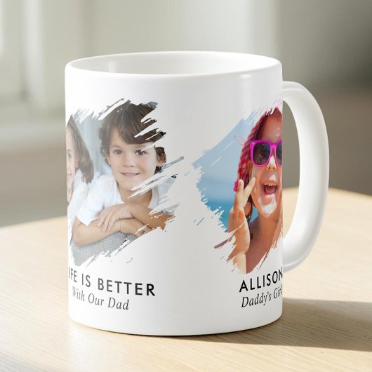 パパ 3枚の写真の思い出 コーヒーマグカップ
