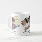 パパ 3枚の写真の思い出 コーヒーマグカップ (正面左)
