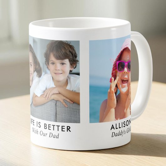 パパ 3枚の写真入り コーヒーマグカップ
