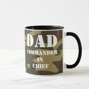 パパ、Camo Military Father最高司令官 マグカップ