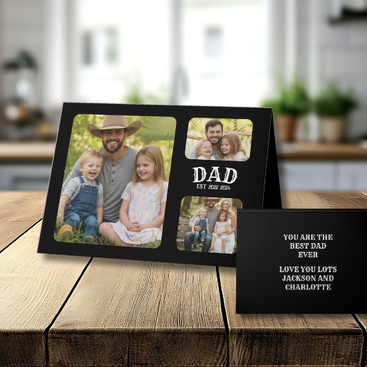 パパ EST 3 枚の写真 カード