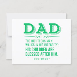 パパ- Green Father's Day Christian Bible Verse ポストカード