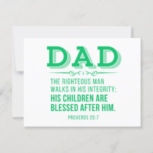 パパ- Green Father's Day Christian Bible Verse ポストカード