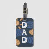 パパ- Happy Father's Dayネイビーブルー ラゲッジタグ (正面縦)