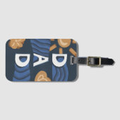 パパ- Happy Father's Dayネイビーブルー ラゲッジタグ (正面横)