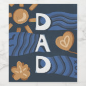 パパ- Happy Father's Dayネイビーブルー ワインラベル (シングルラベル)