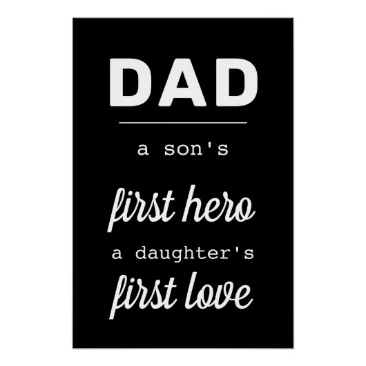 パパAソンズファーストヒーロータイポグラフィ父 ポスター (正面)