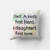 パパa息子の最初のヒーロー、娘の最初の愛 クッション (裏面)