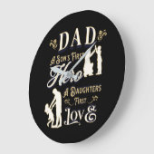 パパA息子の最初の娘の最初の愛 ラージ壁時計 (傾斜)