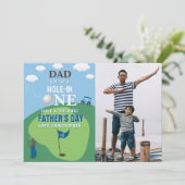 パパA Hole A Hole In One Father's Dayフォトカード (スタンド正面)