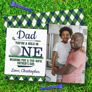 パパA Hole A Hole In One Father's Dayフォトカード
