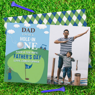 パパA Hole A Hole In One Father's Dayフォトカード