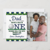 パパA Hole A Hole In One Father's Dayフォトカード (正面)