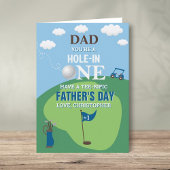 パパA Hole In One Golf Father's Day写真 カード