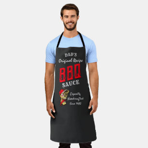パパBBQオリジナルレシピホットソースおもしろい顔 エプロン