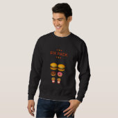 パパBod Working On My Six Pack Burger Donut Frie スウェットシャツ (正面フル)