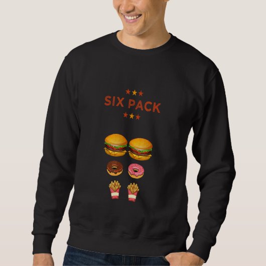 パパBod Working On My Six Pack Burger Donut Frie スウェットシャツ (正面)